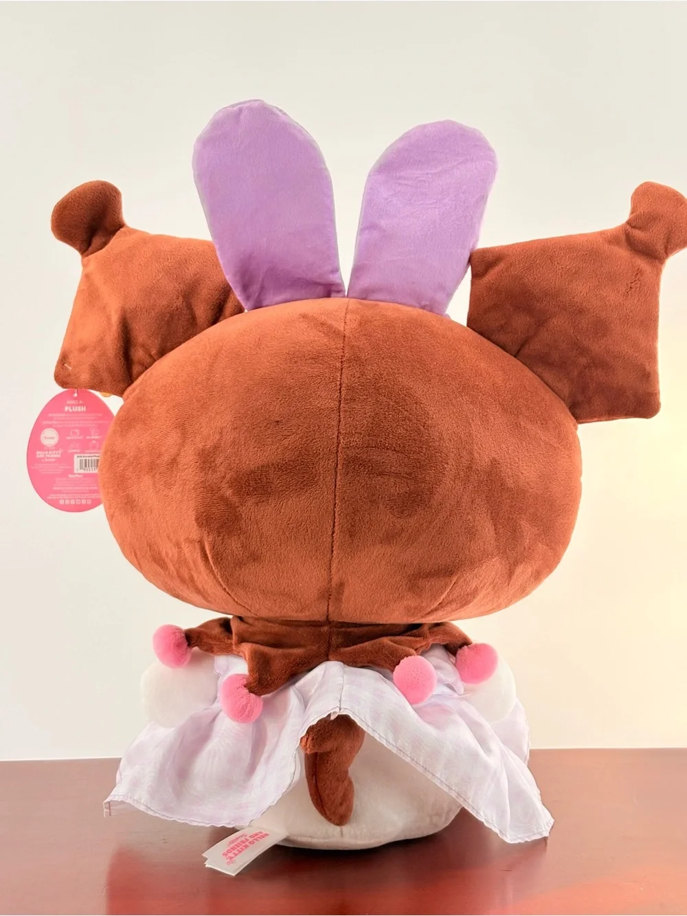 Hello Kitty Brown Plush Bunny with Purple Ears and Pink Accents